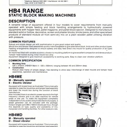 HB4 Static Block Machine