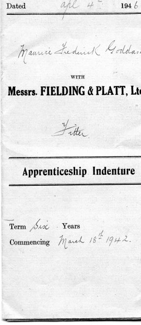 Maurice F Goddard - Apprenticeship Indentures 18th March 1942 - 4th April 1946 | Kindly supplied by Richard Goddard