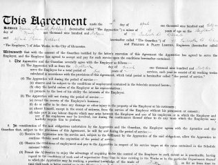 Apprentice Indentures Agreement | Kindly supplied by Richard Goddard