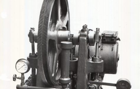 Vertical Three-Throw Hydraulic Pump with motor, c.1924