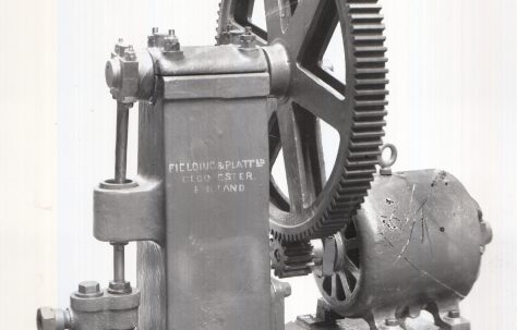 Vertical Single-Throw Hydraulic Pump with motor, c.1926