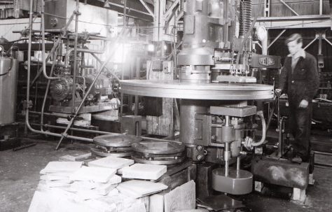 240 ton 4 Mould Tile Press, views taken during assembly and on site, O/No. 4449, c.1943