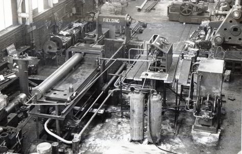 Triple-Compression Scrap Baling Press, with compressed bales, O/No. 5189, c.1945