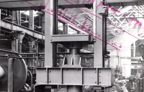 80 ton Upstroking Baling Press for Drum Crushing, O/No. 6615, c.1950