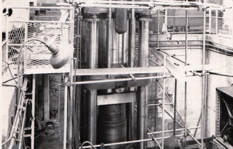 2500 ton Lead Cable Sheathing Press, under construction & on site, O/No. 6740/55, c.1955