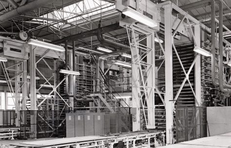 310 ton Multi-Daylight Platen Press, O/No. 58540, c.1958