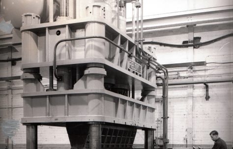 1000 ton Vertical Flanging Press, view taken on site, O/No. 6100/55, c.1955
