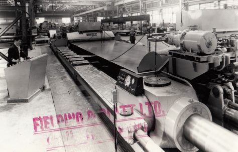 1200 ton Plate Stretching Machine, views taken on site, O/No. 60750, c.1962