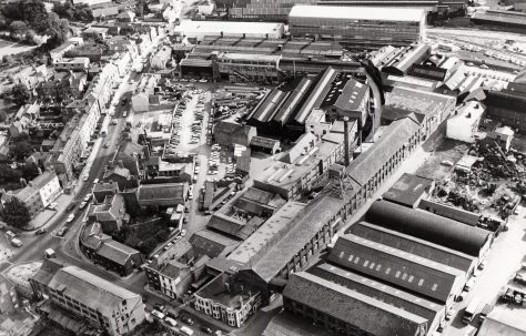 Aerial photographs of Fielding & Platt and Gloucester Cathedral, c.1970