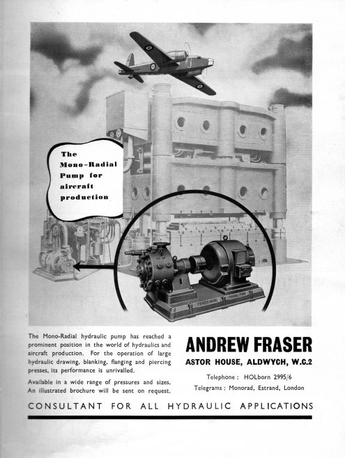 Advert for Fraser Mono-Radial Pumps | Kindly supplied by Chippy Aston