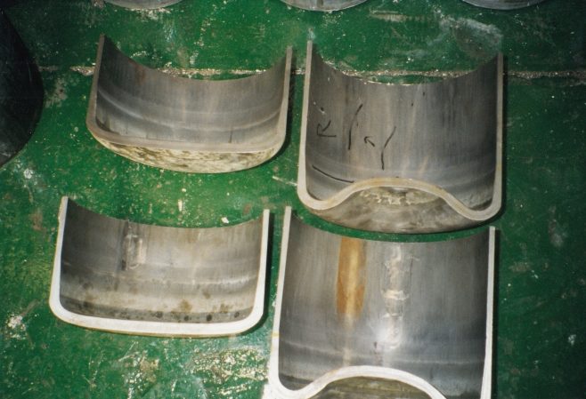JB268  Section of cylinder before and after concaving | Supplied by John Bancroft