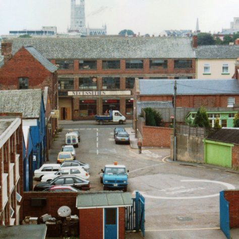 No.17  View of office entrance (left) and gatehouse, from photographic dept., c.1970s