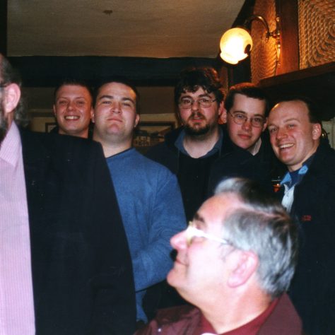 No.53 L to R: John Bancroft; Paul ?; Gary Preen; Neil ?; Plil ?; John Ansley (foreground); Paul Beard