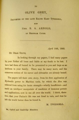 Letter to Olive in 1905 | with kind permission of Robert Thompson