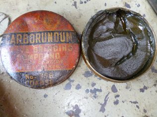 John describes the occasions on which white or blue dyes would be used on the marking off table and the uses of carborundum in grinding