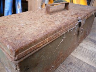 John's tool box, an old army ammunition case, used at Fielding and Platt | John Cook