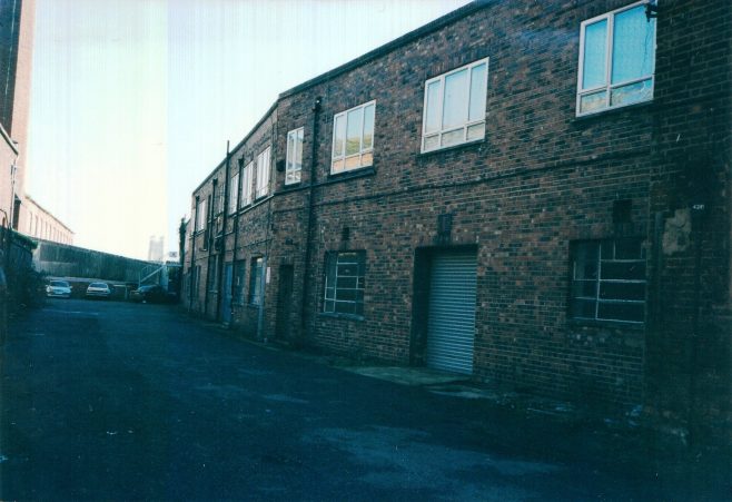 PR0054B View of the rear of the offices from the 'goat track'  (formerly a railway line into the docks) | The Paul Regester Collection