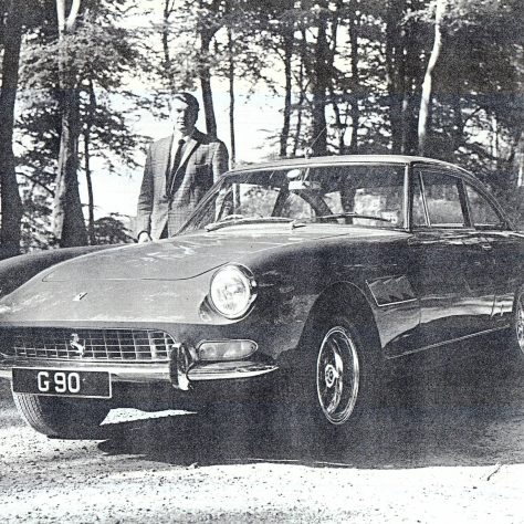 PR0129  This Ferrari 330GT model was one of only six in the UK at the time. Taken late 1960s near Birdlip on the B4070 with Pete Skelton alongside. Lucky boy!! | The Paul Regester Collection